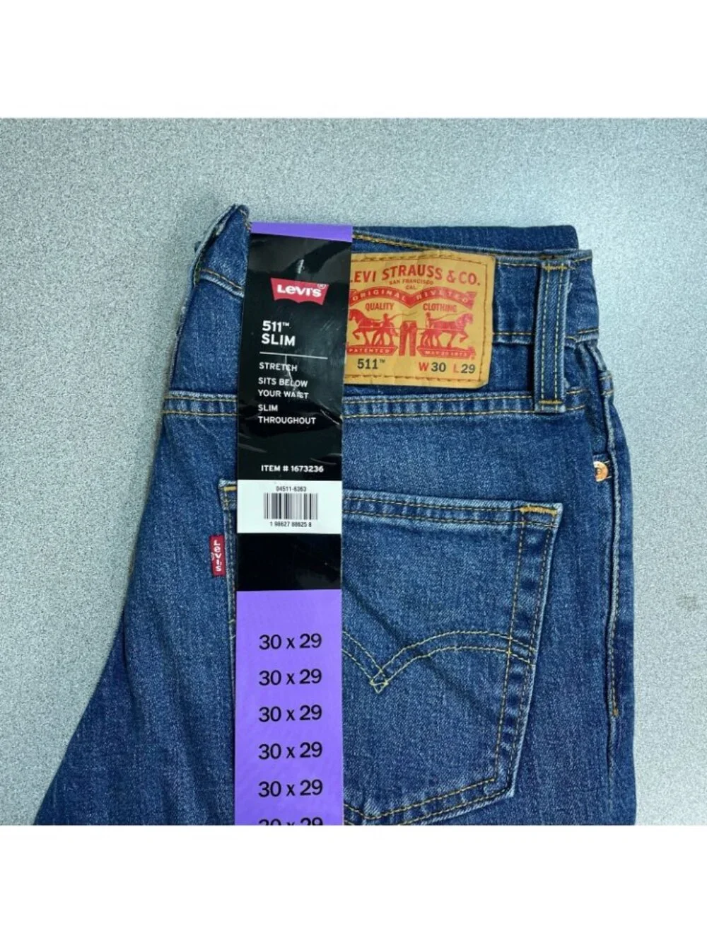 NWT Levi's 511 W30 L29 Slim Straight  Stretch Jeans Medium wash Blue